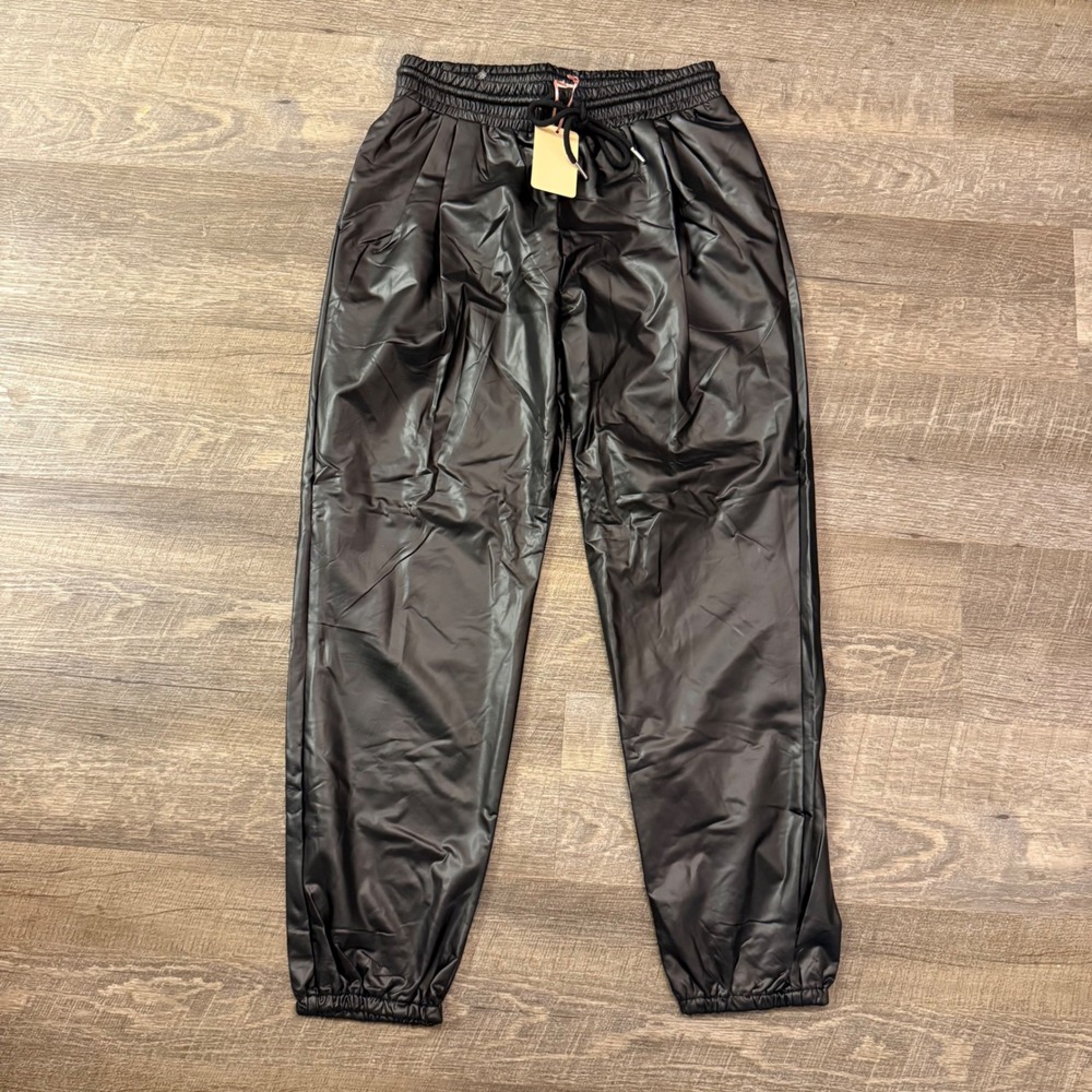 Entro Faux Leather Jogger Pants size Medium